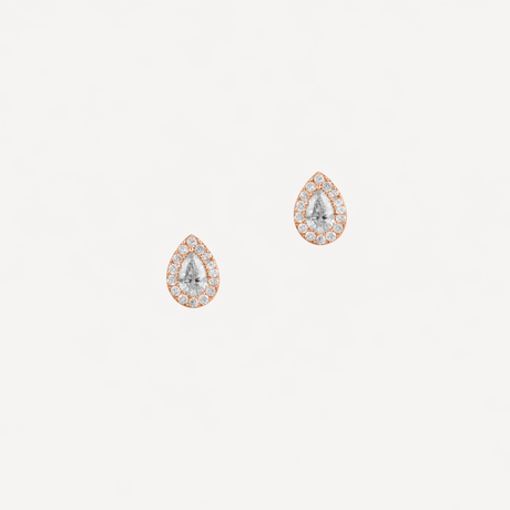 Boucles d'oreilles Drop Puces en or rose serties de diamants – Maison Paillard
