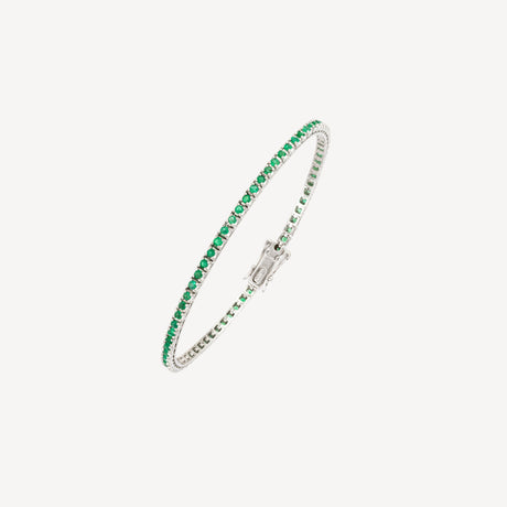 Bracelet Rivière Emeraude en or blanc serti de émeraudes – Maison Paillard