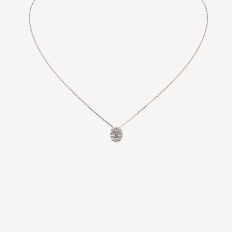 Collier Kath Ovale MM en or blanc serti de diamants – Maison Paillard