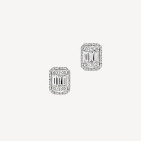Boucles d'oreilles Livy GM en or blanc serties de diamants – Maison Paillard