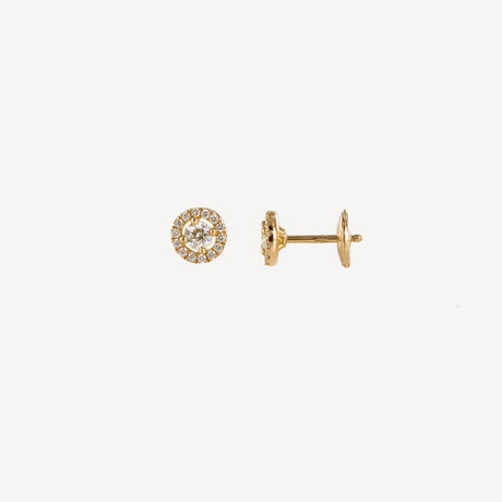Boucles d'oreilles Bonnie en or jaune serties de diamants – Maison Paillard