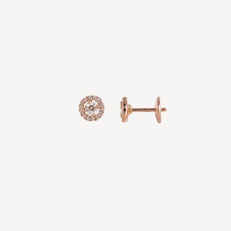 Boucles d'oreilles Bonnie en or rose serties de diamants – Maison Paillard