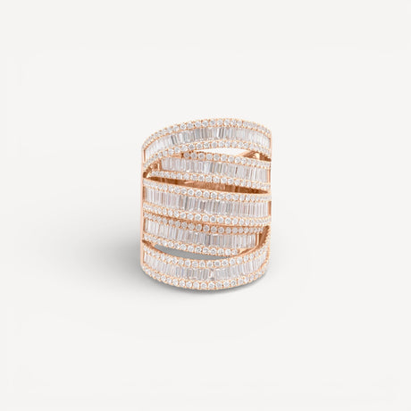 Bague Eclipse en or rose sertie de diamants – Maison Paillard