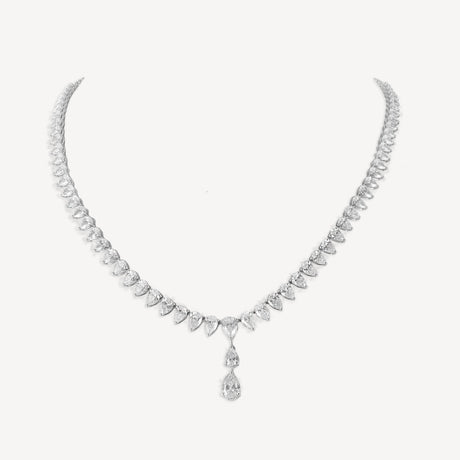 Collier Rivière Drop en or blanc serti de diamants – Maison Paillard