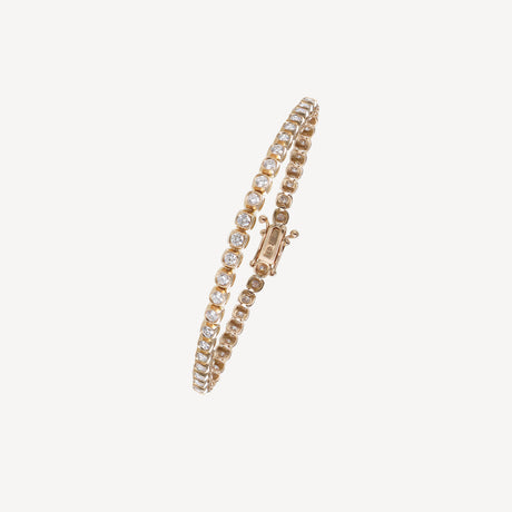 Bracelet Rivière Oro en or rose serti de diamants – Maison Paillard