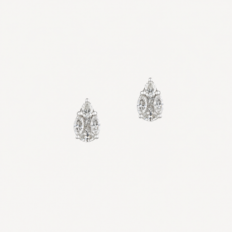 Boucles d'oreilles Kath MM en or blanc serties de diamants – Maison Paillard