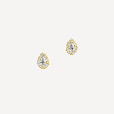 Boucles d'oreilles Drop Puces en or jaune serties de diamants – Maison Paillard
