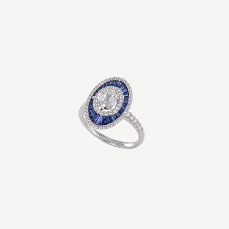 Bague Cameron Saphirs en or blanc sertie de diamants et saphirs – Maison Paillard