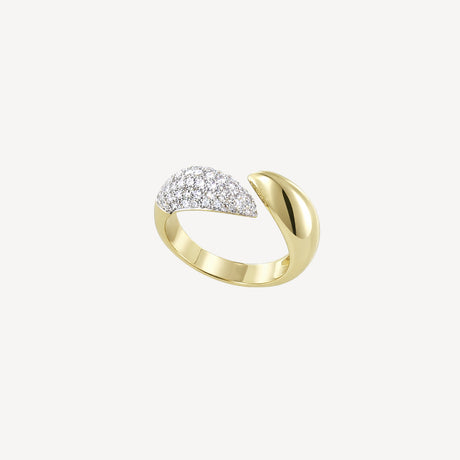 Bague Offset en or jaune sertie de diamants – Maison Paillard