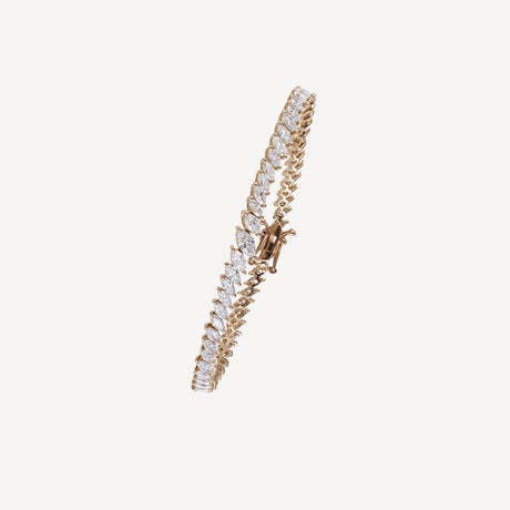 Bracelet Rivière Diamants Marquises en or rose serti de diamants – Maison Paillard