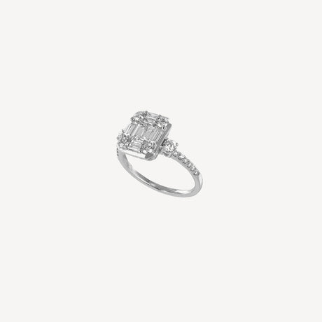 Solitaire Grace GM en or blanc serti de diamants – Maison Paillard