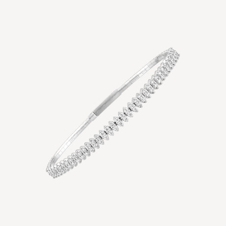 Bracelet Jonc Diamond Tick en or blanc et or jaune serti de diamants – Maison Paillard