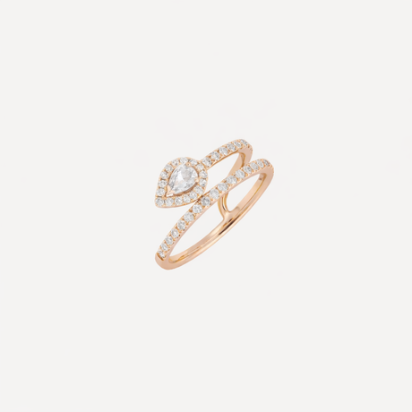 Bague Diana Poire en or rose sertie de diamants – Maison Paillard