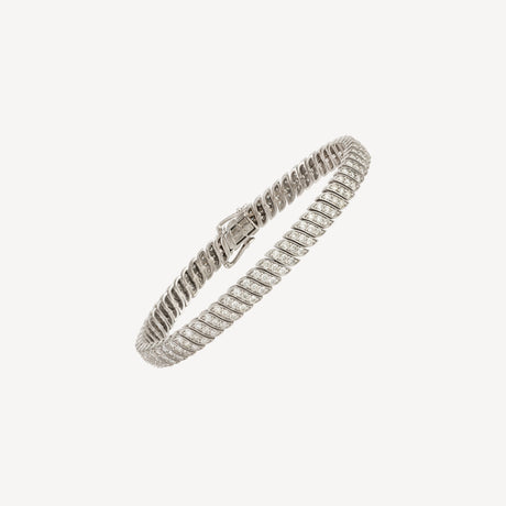 Bracelet Torsade Souple en or blanc serti de diamants – Maison Paillard