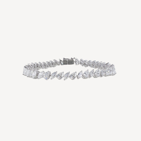 Bracelet Rivière Poires et Marquises en or blanc serti de diamants – Maison Paillard
