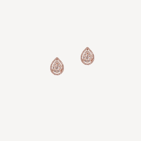 Boucles d'oreilles Charly en or rose serties de diamants – Maison Paillard
