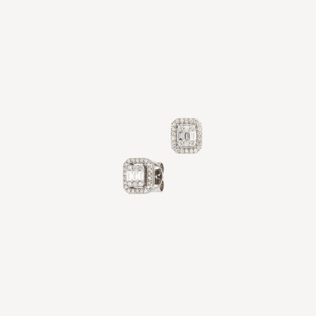 Boucles d'oreilles Livy PM en or blanc serties de diamants – Maison Paillard