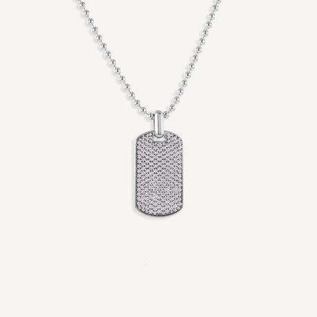 Collier Plaque Diamants Blancs en or blanc serti de diamants – Maison Paillard