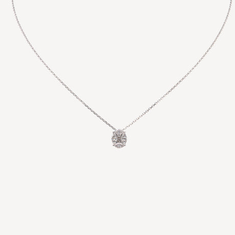Collier Kath Ovale GM en or blanc serti de diamants – Maison Paillard