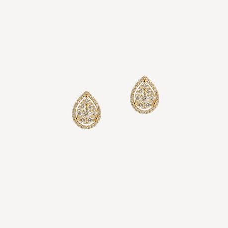 Boucles d'oreilles Charly en or rose et or jaune serties de diamants – Maison Paillard