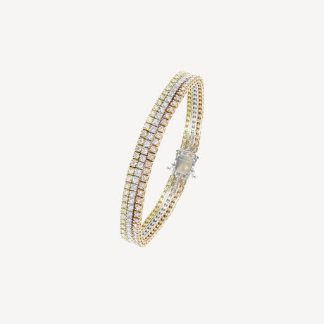 Bracelet Triple Rivière en or rose serti de diamants – Maison Paillard