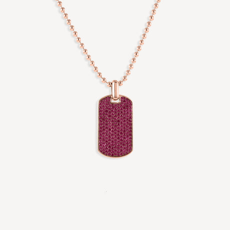 Collier Plaque Rubis en or blanc serti de diamants et rubis – Maison Paillard