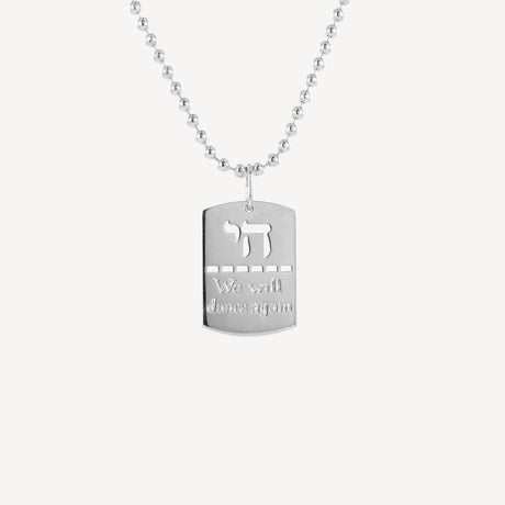 Collier Plaque We Will Dance Again en or blanc serti de diamants – Maison Paillard