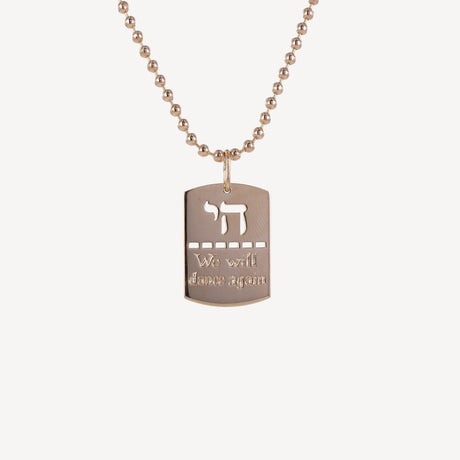 Collier Plaque We Will Dance Again en or rose serti de diamants – Maison Paillard