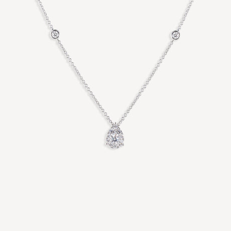 Collier Goutte en or blanc serti de diamants – Maison Paillard