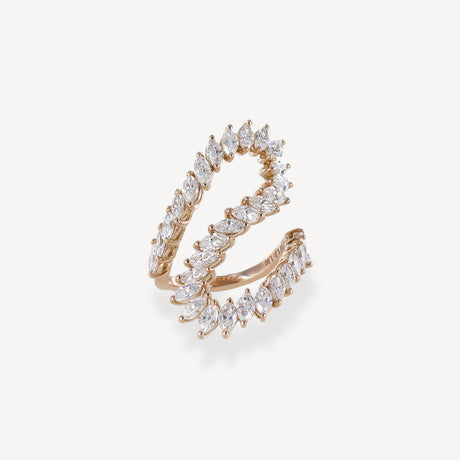 Bague Twisted en or rose sertie de diamants – Maison Paillard
