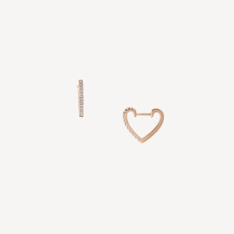 Boucles d'oreilles Slide Coeur en or rose – Maison Paillard