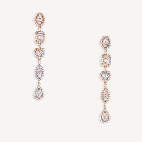 Boucles d'oreilles Rise en or rose serties de diamants – Maison Paillard