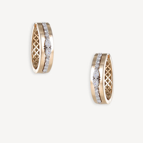 Boucles d'oreilles Themis en or rose et or blanc serties de diamants – Maison Paillard