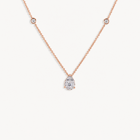 Collier Goutte en or rose et or blanc serti de diamants – Maison Paillard