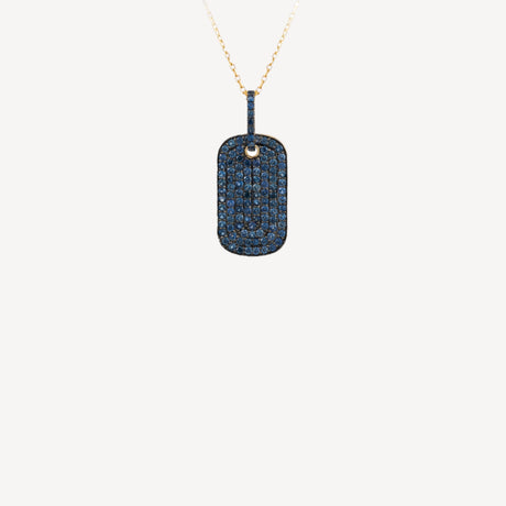 Collier Plaque Saphirs Bleus PM en or jaune serti de diamants et saphirs – Maison Paillard