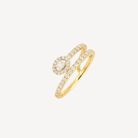 Bague Diana Ovale en or blanc et or jaune sertie de diamants – Maison Paillard