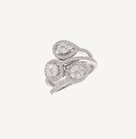 Bague Kath Mosaic en or blanc sertie de diamants – Maison Paillard