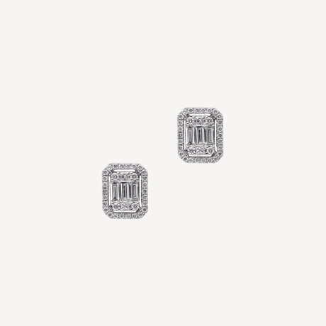 Boucles d'oreilles Livy MM en or blanc serties de diamants – Maison Paillard