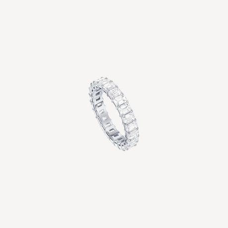 Alliance Taille Emeraude 3cts94 en or blanc sertie de diamants – Maison Paillard