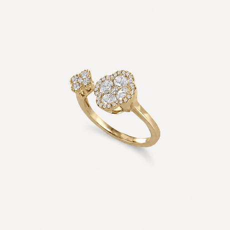 Bague Moon Toi et Moi en or jaune sertie de diamants – Maison Paillard