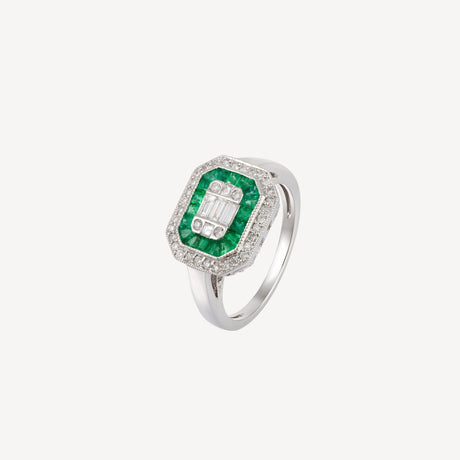 Bague Iconic Green sertie de diamants et émeraudes – Maison Paillard