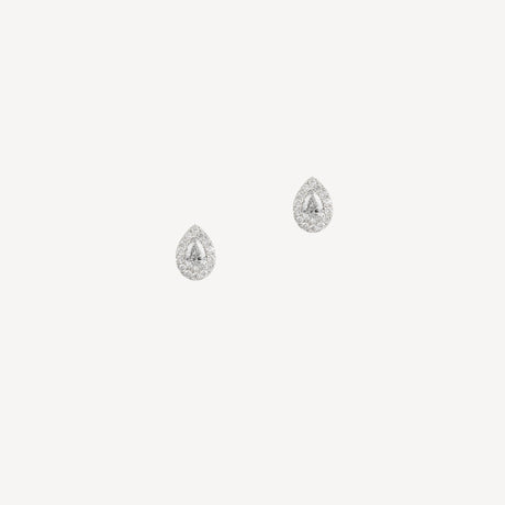 Boucles d'oreilles Drop Puces en or blanc serties de diamants – Maison Paillard