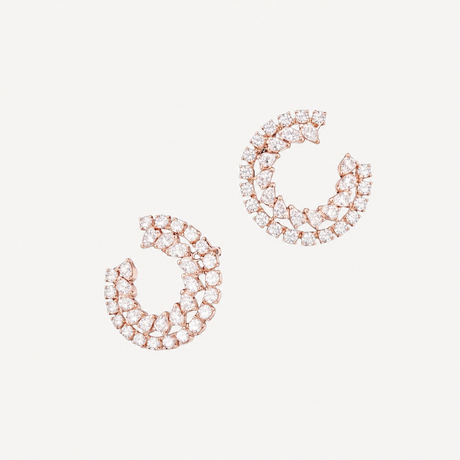 Boucles d'oreilles Icon C en or rose serties de diamants – Maison Paillard