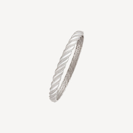 Bracelet Jonc Diamants en or blanc et or jaune serti de diamants – Maison Paillard