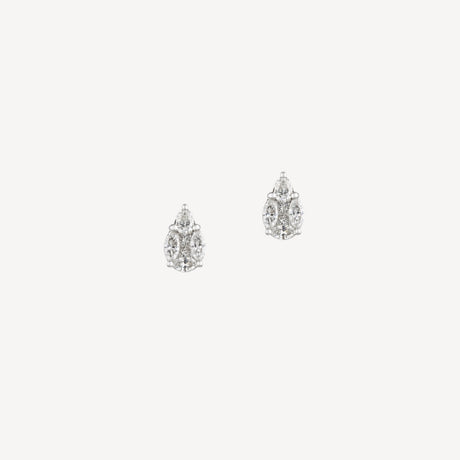 Boucles d'oreilles Kath PM en or blanc serties de diamants – Maison Paillard