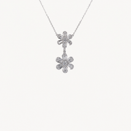 Collier Lady Bloom Pendant en or blanc serti de diamants – Maison Paillard