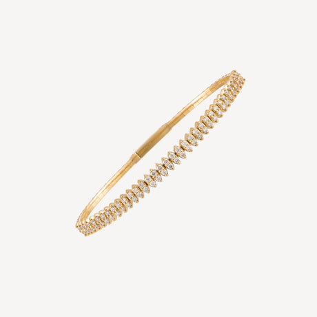 Bracelet Jonc Diamond Tick en or jaune serti de diamants – Maison Paillard