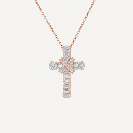 Collier Andrea GM en or rose serti de diamants – Maison Paillard
