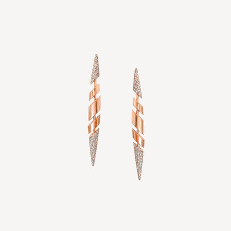 Boucles d'oreilles Equinox en or rose serties de diamants – Maison Paillard