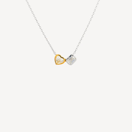 Collier Twice Emeraude en or blanc et or jaune serti de diamants et émeraudes – Maison Paillard